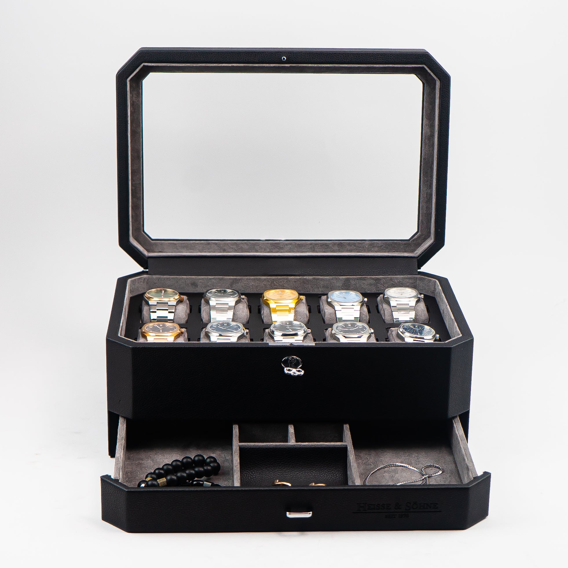 Duke Watch Box With Drawer - 10 Slot