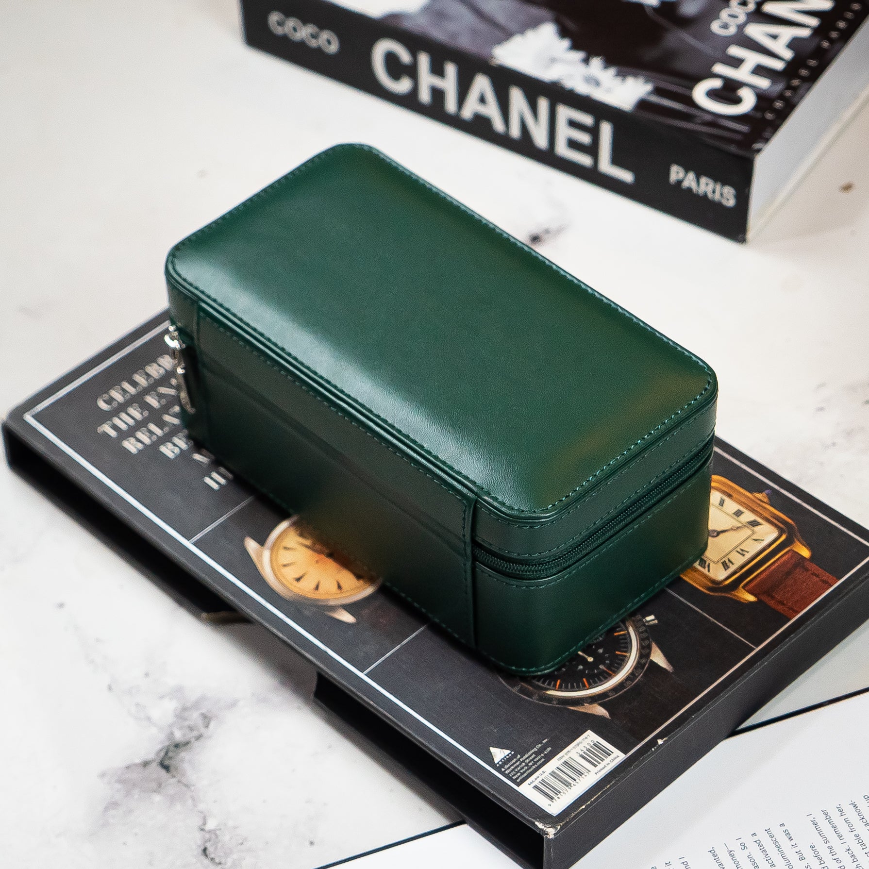 Emerald Green Watch Box - 3 Slot