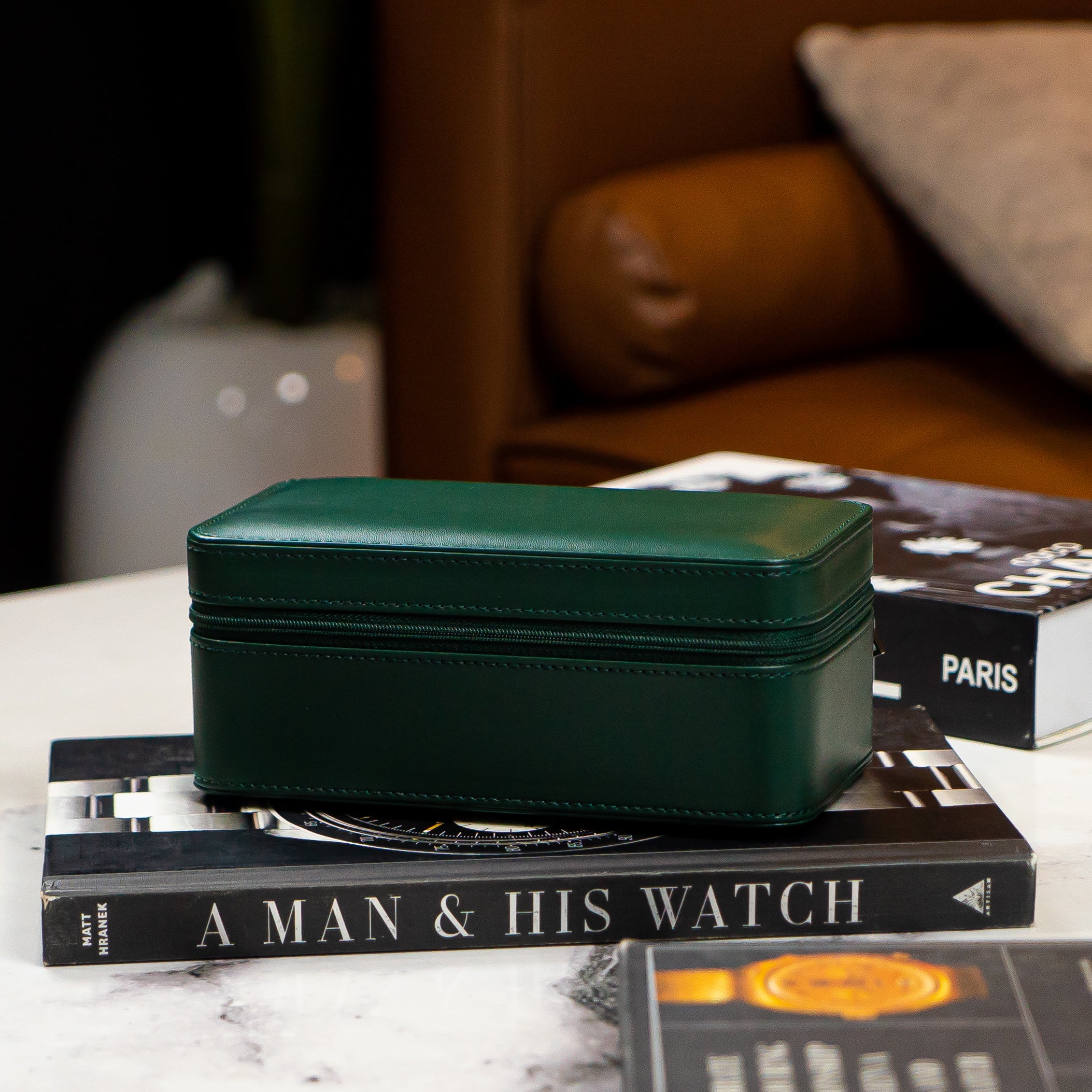 Emerald Green Watch Box - 3 Slot